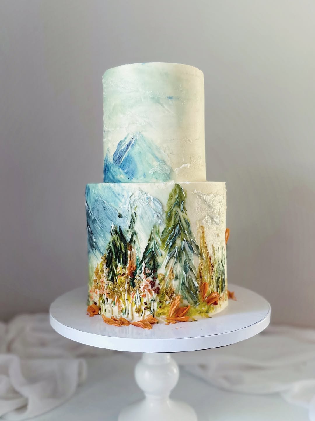 Abstract watercolor cake