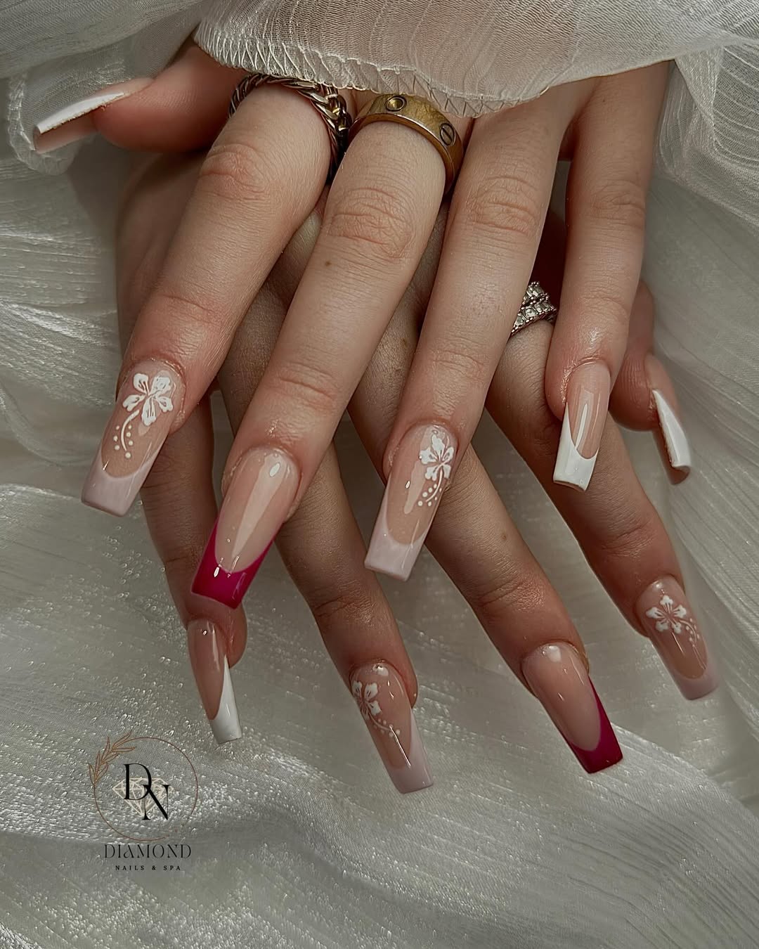 Classic White and Ivory Nails