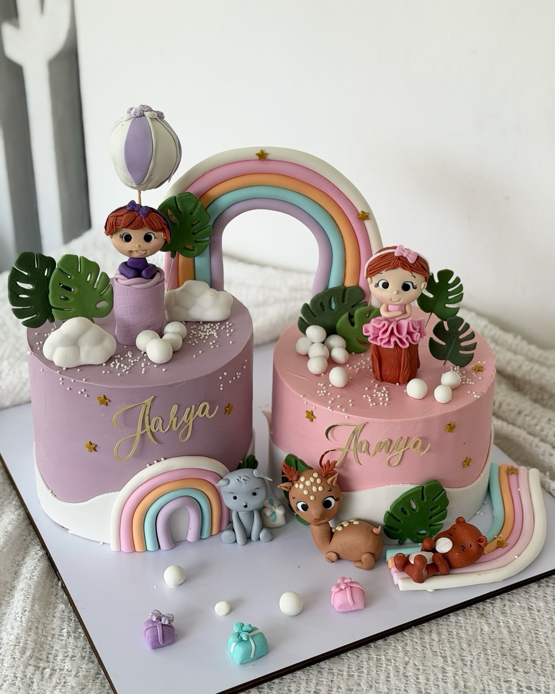 Rainbow or unicorn layered cakes